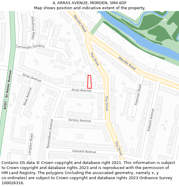 4, ARRAS AVENUE, MORDEN, SM4 6DF: Location map and indicative extent of plot