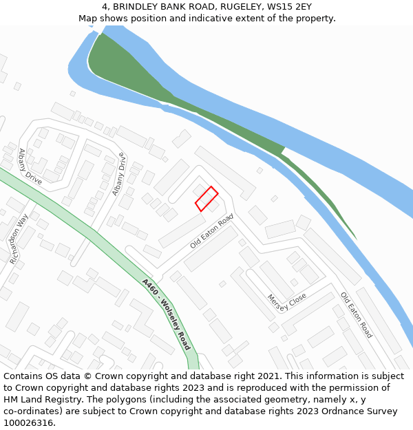 4, BRINDLEY BANK ROAD, RUGELEY, WS15 2EY: Location map and indicative extent of plot