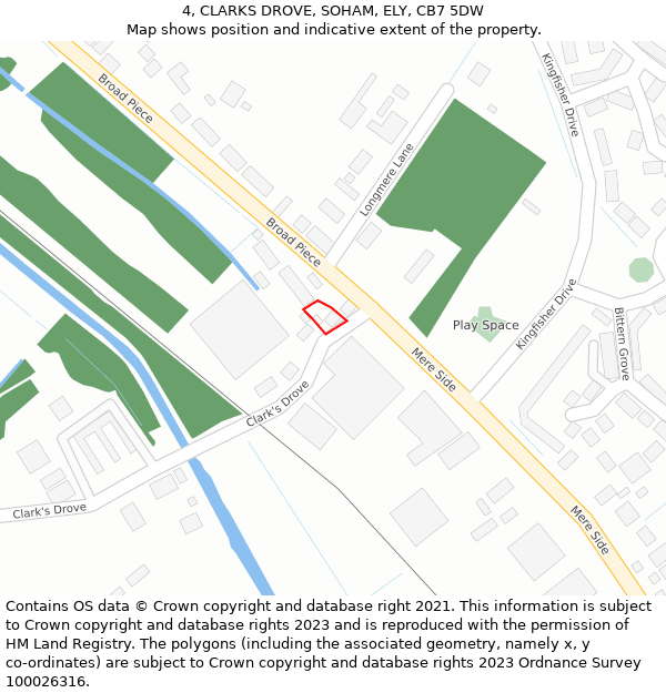 4, CLARKS DROVE, SOHAM, ELY, CB7 5DW: Location map and indicative extent of plot