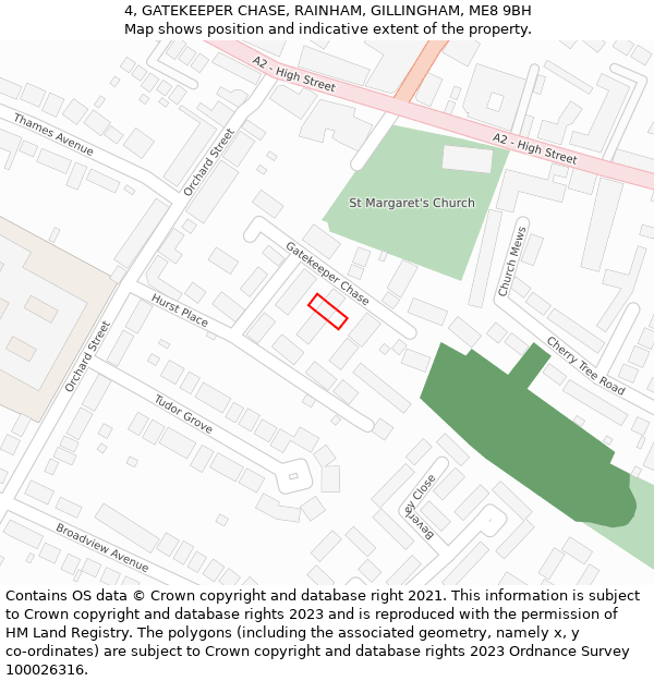 4, GATEKEEPER CHASE, RAINHAM, GILLINGHAM, ME8 9BH: Location map and indicative extent of plot