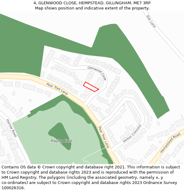 4, GLENWOOD CLOSE, HEMPSTEAD, GILLINGHAM, ME7 3RP: Location map and indicative extent of plot