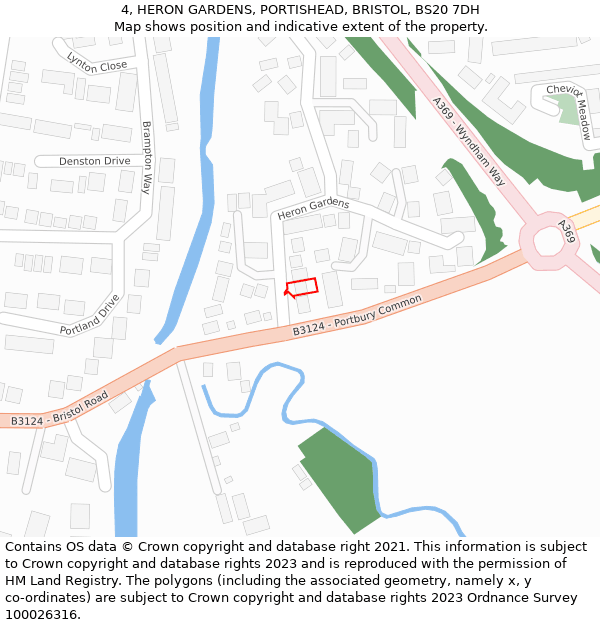 4, HERON GARDENS, PORTISHEAD, BRISTOL, BS20 7DH: Location map and indicative extent of plot