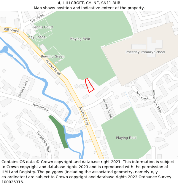 4, HILLCROFT, CALNE, SN11 8HR: Location map and indicative extent of plot