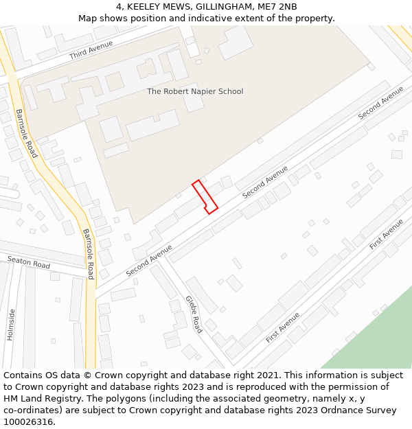 4, KEELEY MEWS, GILLINGHAM, ME7 2NB: Location map and indicative extent of plot