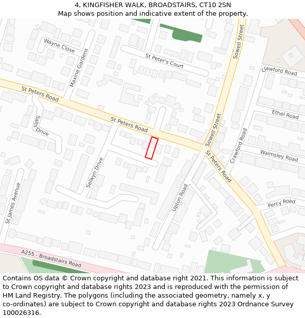 4, KINGFISHER WALK, BROADSTAIRS, CT10 2SN: Location map and indicative extent of plot