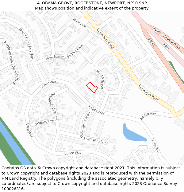 4, OBAMA GROVE, ROGERSTONE, NEWPORT, NP10 9NP: Location map and indicative extent of plot