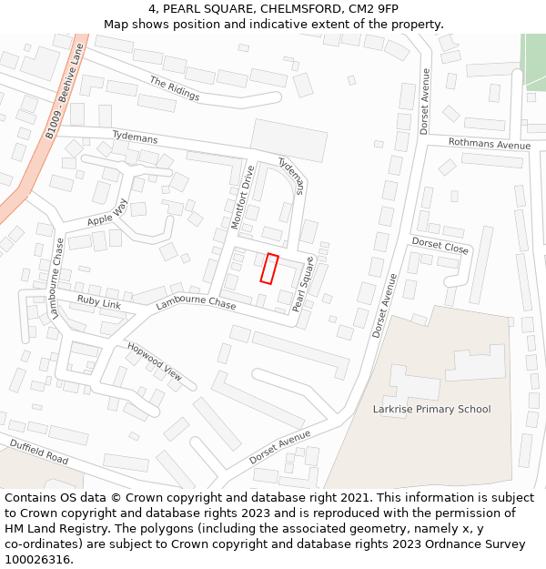 4, PEARL SQUARE, CHELMSFORD, CM2 9FP: Location map and indicative extent of plot