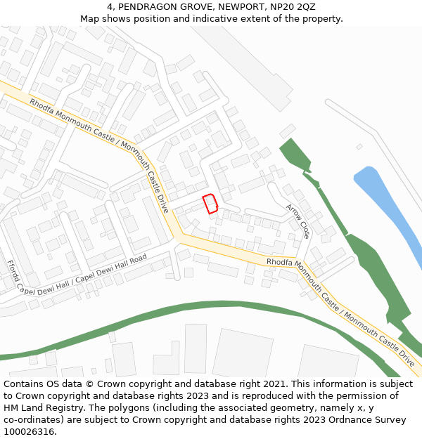 4, PENDRAGON GROVE, NEWPORT, NP20 2QZ: Location map and indicative extent of plot