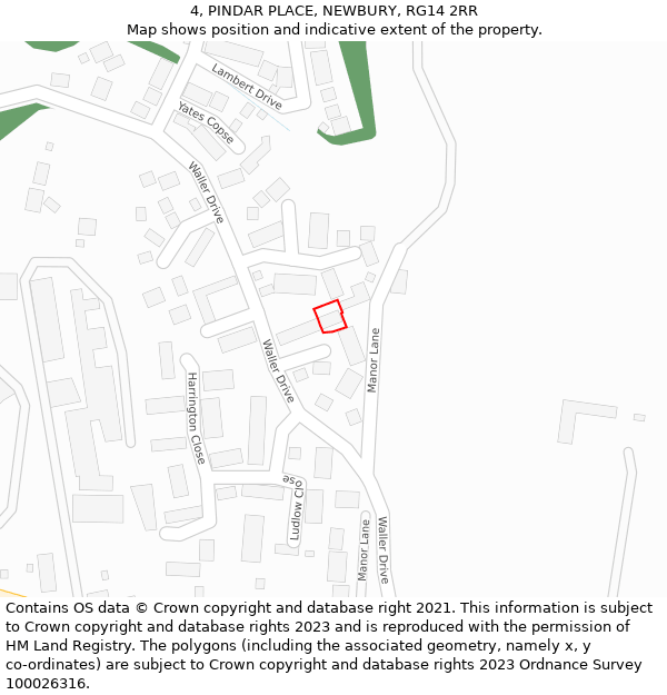4, PINDAR PLACE, NEWBURY, RG14 2RR: Location map and indicative extent of plot