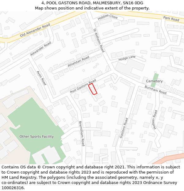 4, POOL GASTONS ROAD, MALMESBURY, SN16 0DG: Location map and indicative extent of plot