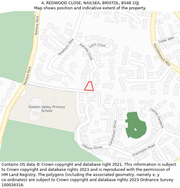 4, REDWOOD CLOSE, NAILSEA, BRISTOL, BS48 1QJ: Location map and indicative extent of plot