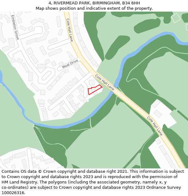 4, RIVERMEAD PARK, BIRMINGHAM, B34 6HH: Location map and indicative extent of plot