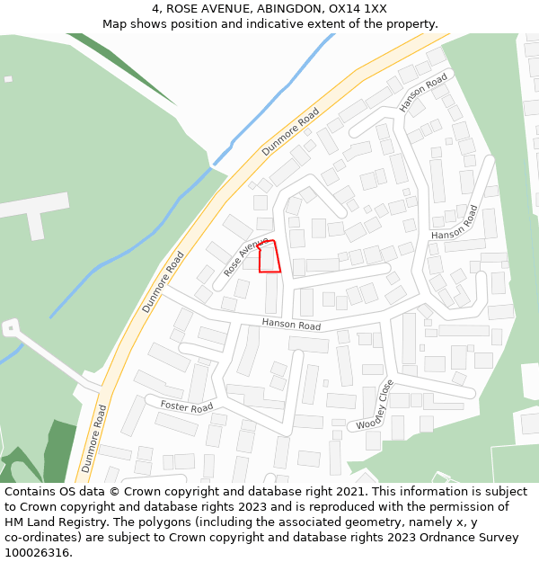 4, ROSE AVENUE, ABINGDON, OX14 1XX: Location map and indicative extent of plot
