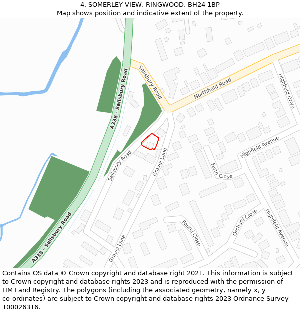 4, SOMERLEY VIEW, RINGWOOD, BH24 1BP: Location map and indicative extent of plot