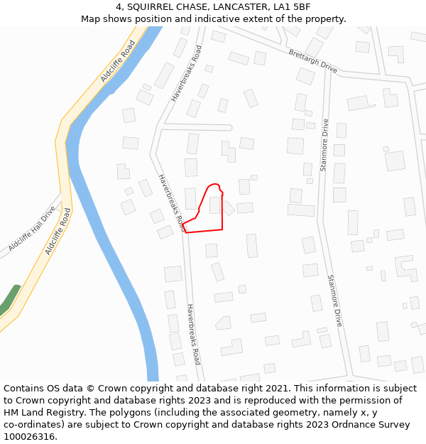 4, SQUIRREL CHASE, LANCASTER, LA1 5BF: Location map and indicative extent of plot