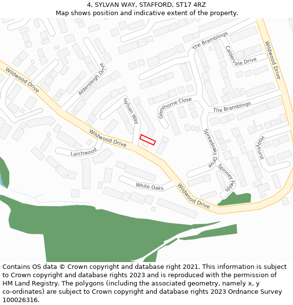 4, SYLVAN WAY, STAFFORD, ST17 4RZ: Location map and indicative extent of plot