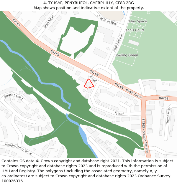 4, TY ISAF, PENYRHEOL, CAERPHILLY, CF83 2RG: Location map and indicative extent of plot