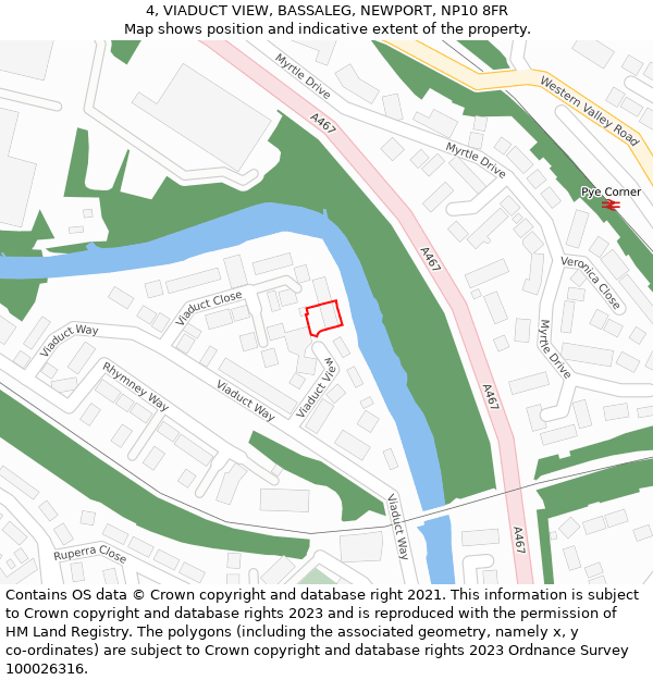 4, VIADUCT VIEW, BASSALEG, NEWPORT, NP10 8FR: Location map and indicative extent of plot