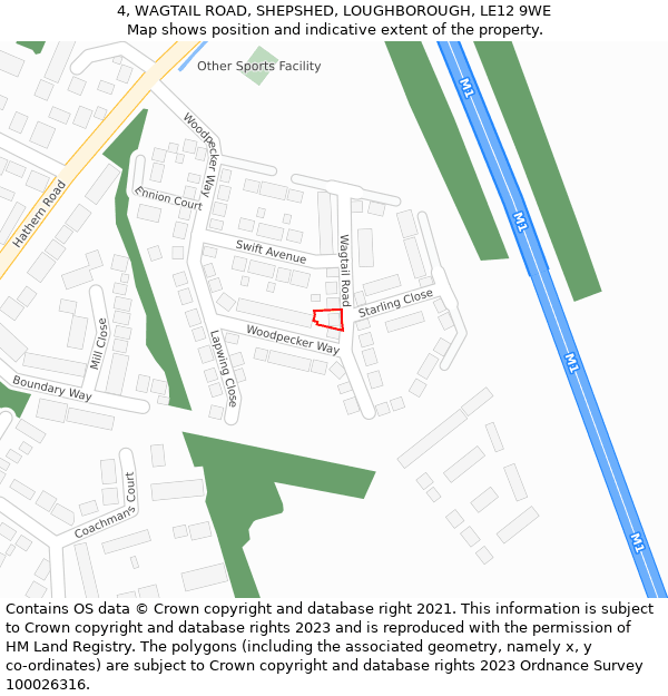 4, WAGTAIL ROAD, SHEPSHED, LOUGHBOROUGH, LE12 9WE: Location map and indicative extent of plot