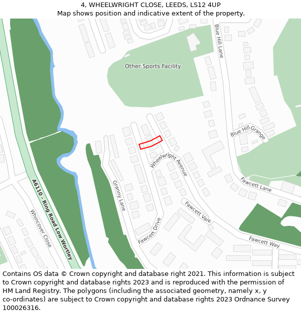 4, WHEELWRIGHT CLOSE, LEEDS, LS12 4UP: Location map and indicative extent of plot