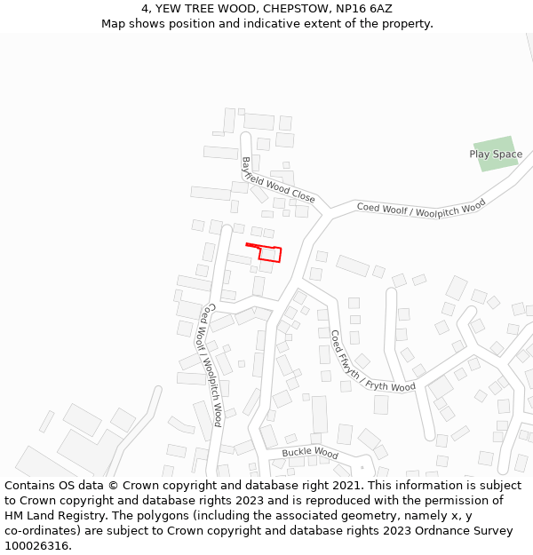 4, YEW TREE WOOD, CHEPSTOW, NP16 6AZ: Location map and indicative extent of plot