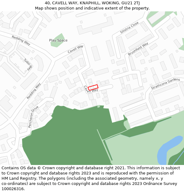 40, CAVELL WAY, KNAPHILL, WOKING, GU21 2TJ: Location map and indicative extent of plot