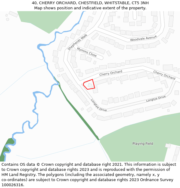 40, CHERRY ORCHARD, CHESTFIELD, WHITSTABLE, CT5 3NH: Location map and indicative extent of plot