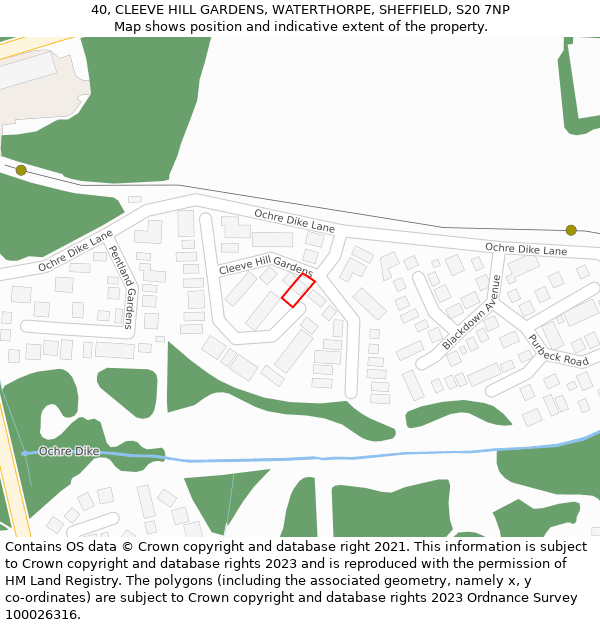 40, CLEEVE HILL GARDENS, WATERTHORPE, SHEFFIELD, S20 7NP: Location map and indicative extent of plot