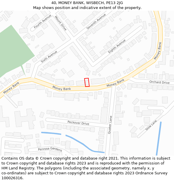 40, MONEY BANK, WISBECH, PE13 2JG: Location map and indicative extent of plot