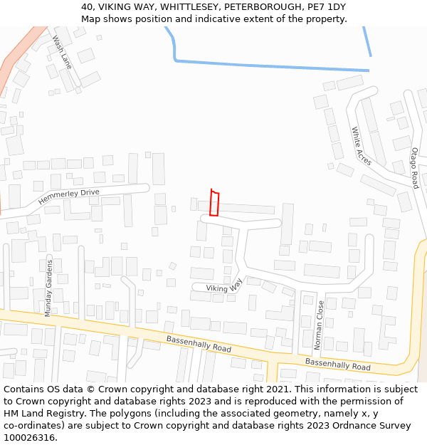 40, VIKING WAY, WHITTLESEY, PETERBOROUGH, PE7 1DY: Location map and indicative extent of plot