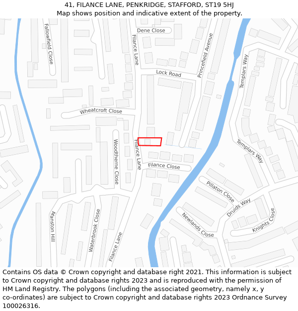 41, FILANCE LANE, PENKRIDGE, STAFFORD, ST19 5HJ: Location map and indicative extent of plot