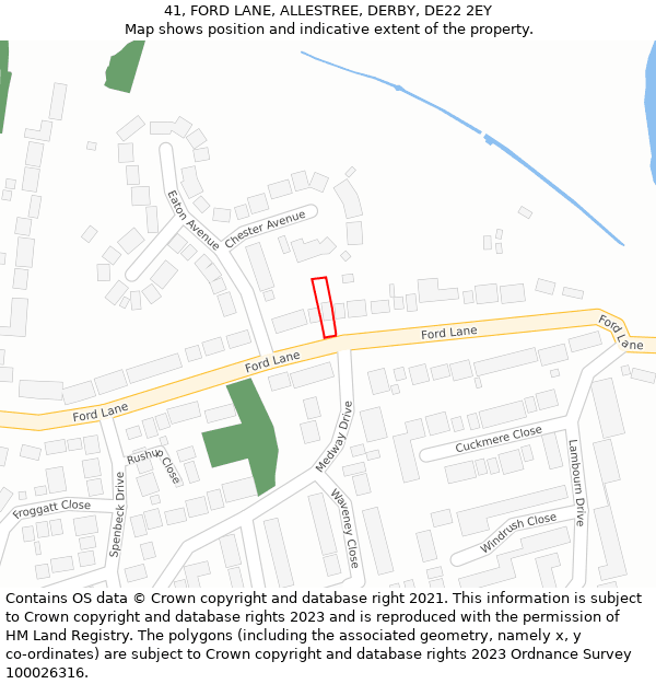 41, FORD LANE, ALLESTREE, DERBY, DE22 2EY: Location map and indicative extent of plot
