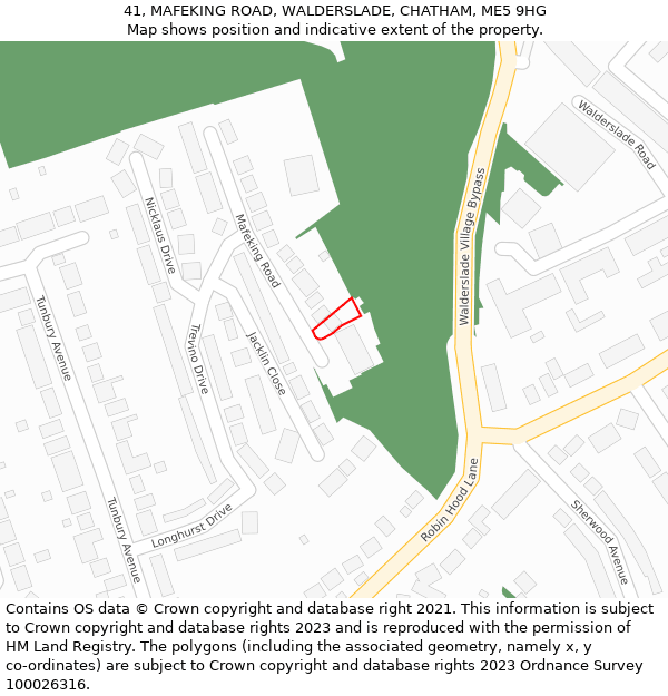 41, MAFEKING ROAD, WALDERSLADE, CHATHAM, ME5 9HG: Location map and indicative extent of plot