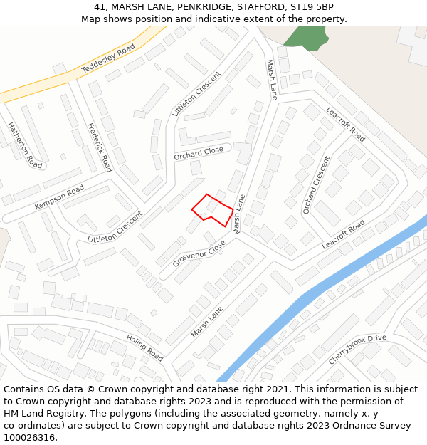 41, MARSH LANE, PENKRIDGE, STAFFORD, ST19 5BP: Location map and indicative extent of plot