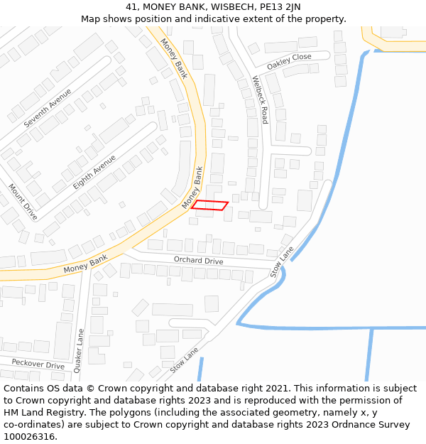 41, MONEY BANK, WISBECH, PE13 2JN: Location map and indicative extent of plot