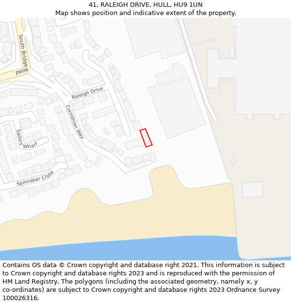 41, RALEIGH DRIVE, HULL, HU9 1UN: Location map and indicative extent of plot