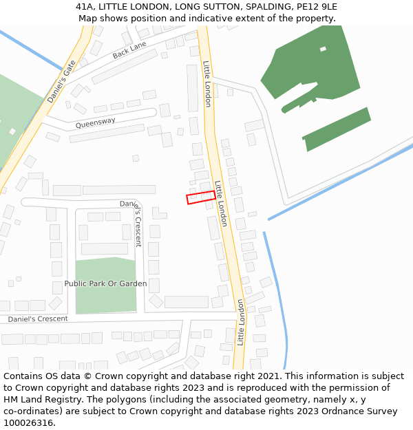 41A, LITTLE LONDON, LONG SUTTON, SPALDING, PE12 9LE: Location map and indicative extent of plot