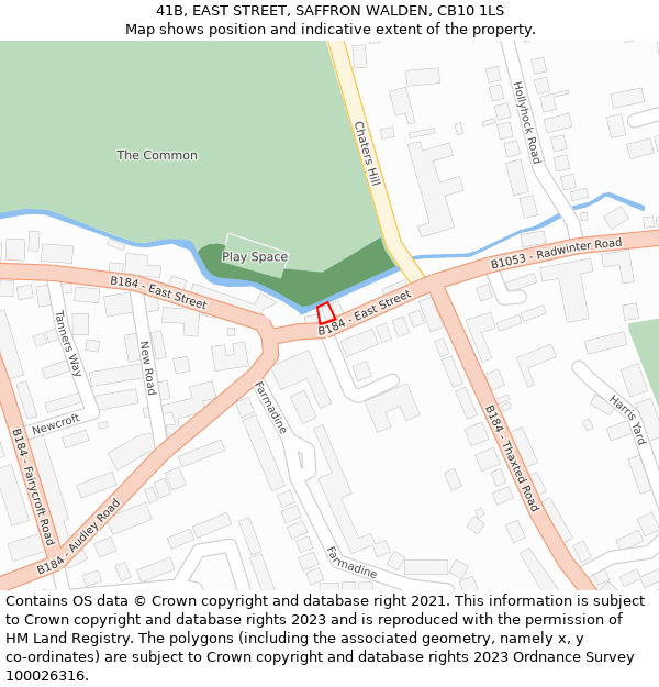 41B, EAST STREET, SAFFRON WALDEN, CB10 1LS: Location map and indicative extent of plot