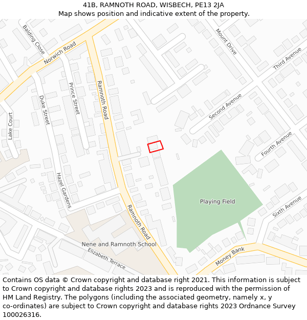 41B, RAMNOTH ROAD, WISBECH, PE13 2JA: Location map and indicative extent of plot