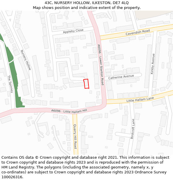 43C, NURSERY HOLLOW, ILKESTON, DE7 4LQ: Location map and indicative extent of plot