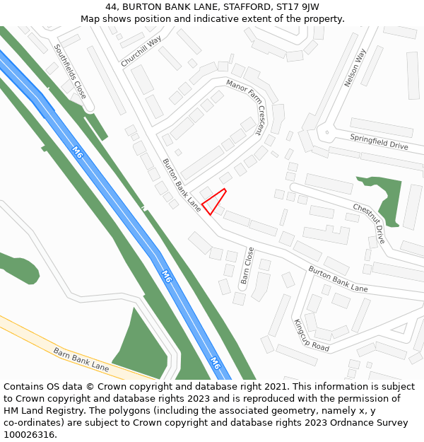 44, BURTON BANK LANE, STAFFORD, ST17 9JW: Location map and indicative extent of plot