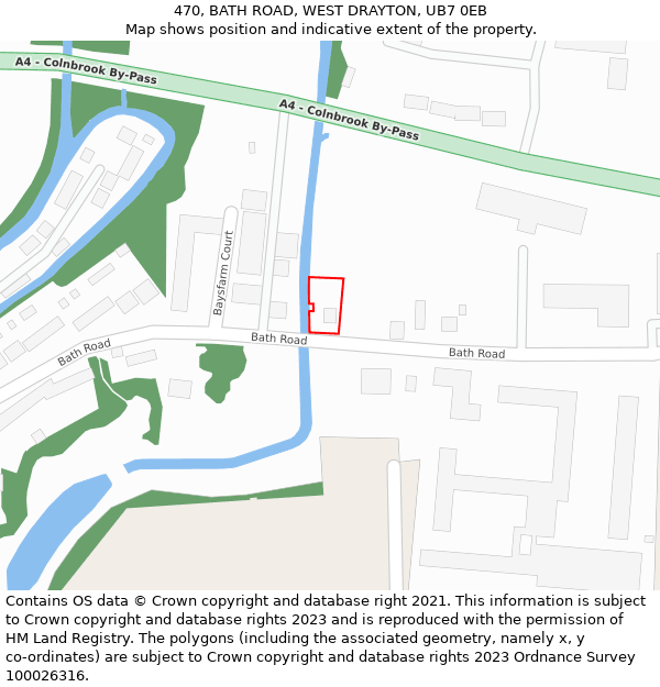 470, BATH ROAD, WEST DRAYTON, UB7 0EB: Location map and indicative extent of plot