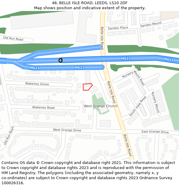 48, BELLE ISLE ROAD, LEEDS, LS10 2DF: Location map and indicative extent of plot