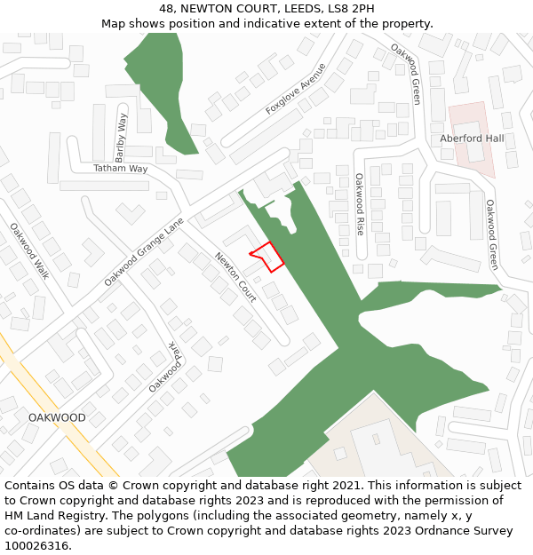 48, NEWTON COURT, LEEDS, LS8 2PH: Location map and indicative extent of plot