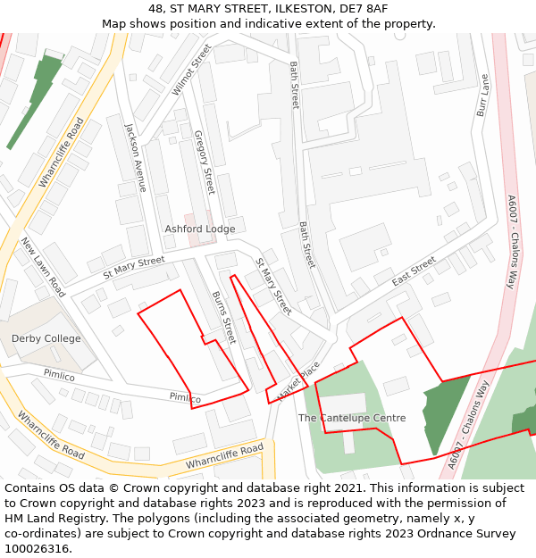 48, ST MARY STREET, ILKESTON, DE7 8AF: Location map and indicative extent of plot