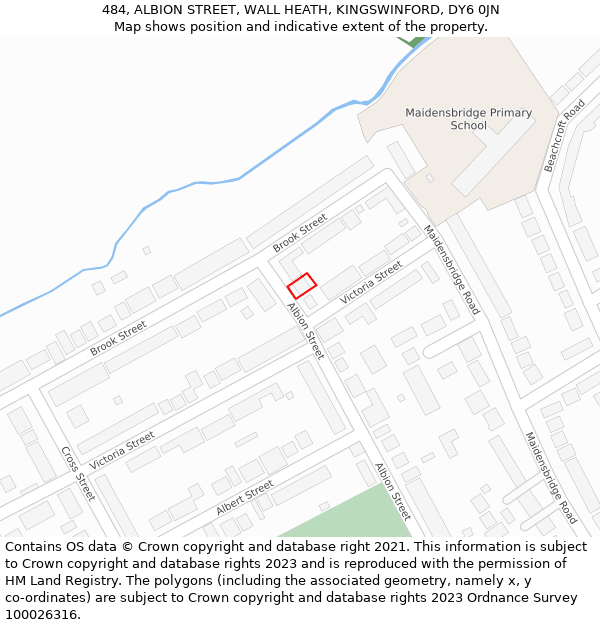 484, ALBION STREET, WALL HEATH, KINGSWINFORD, DY6 0JN: Location map and indicative extent of plot