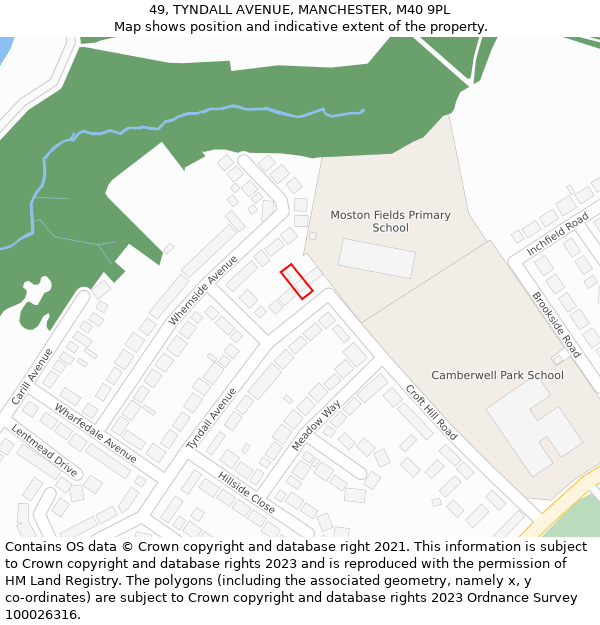 49, TYNDALL AVENUE, MANCHESTER, M40 9PL: Location map and indicative extent of plot