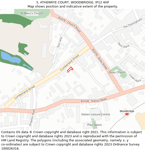 5, ATHENRYE COURT, WOODBRIDGE, IP12 4AP: Location map and indicative extent of plot