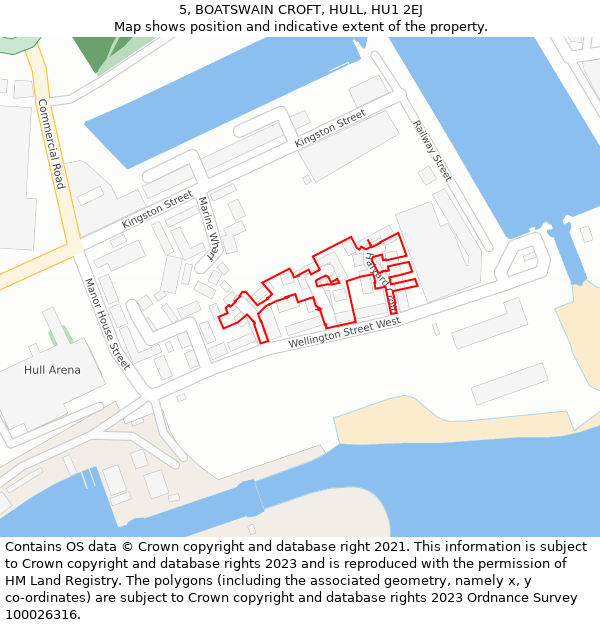 5, BOATSWAIN CROFT, HULL, HU1 2EJ: Location map and indicative extent of plot