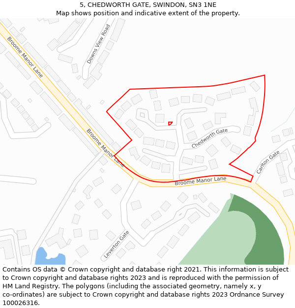 5, CHEDWORTH GATE, SWINDON, SN3 1NE: Location map and indicative extent of plot